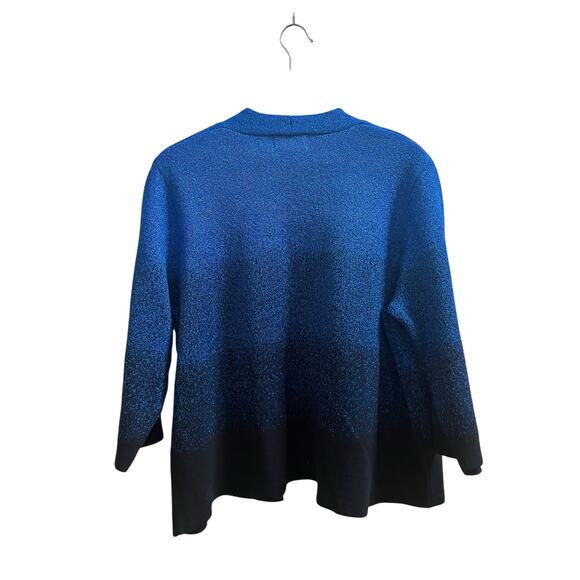 Alfred Dunner Blue Ombré Shimmer 2 For 1 Top Sweater Plus Size 2X Evening - Picture 3 of 12